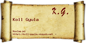 Koll Gyula névjegykártya