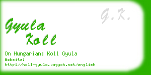 gyula koll business card
